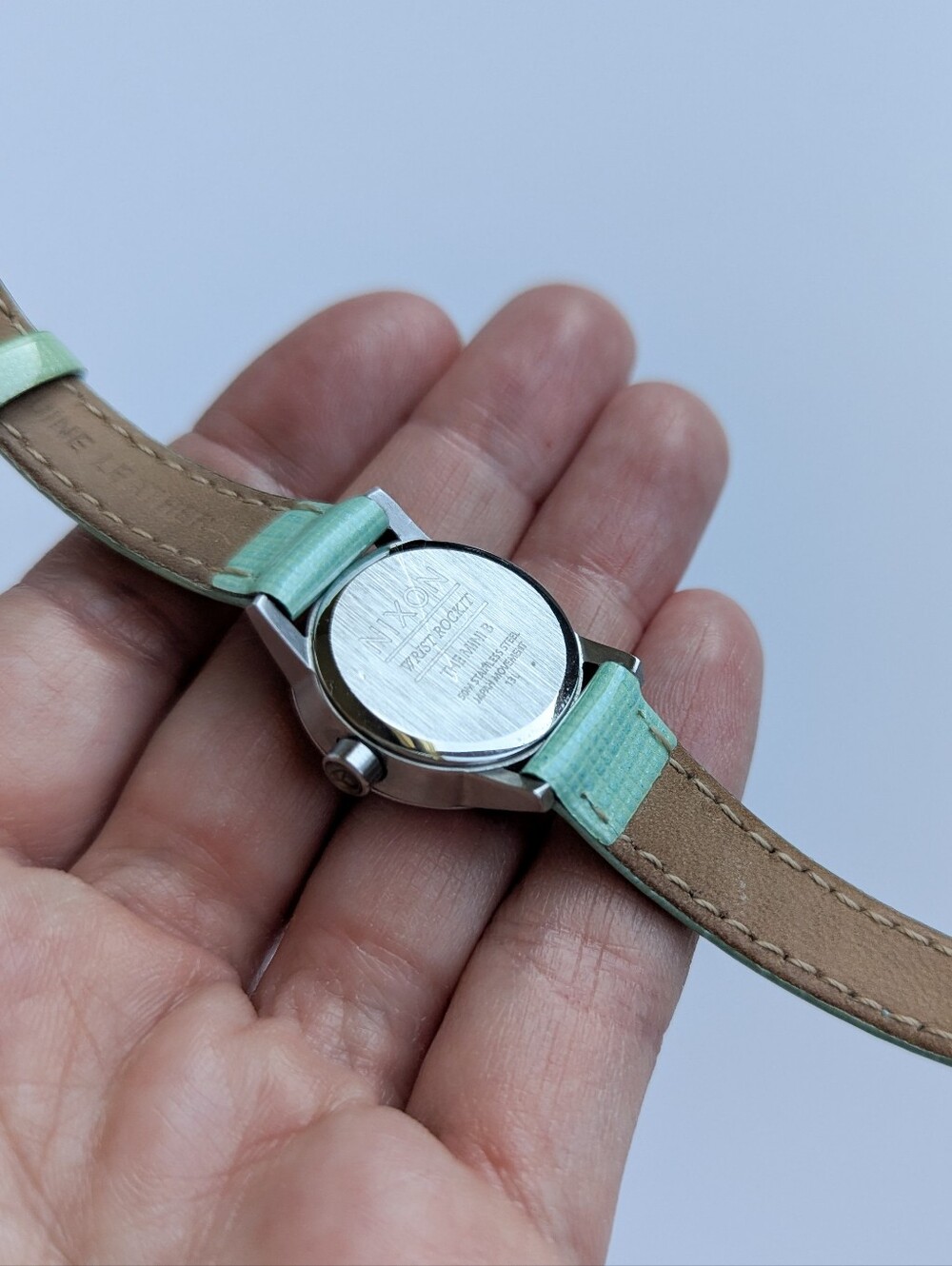 Nixon Wrist Rocket The Mini B Analog Leather Watch - Mint Green - Picture 13 of 14
